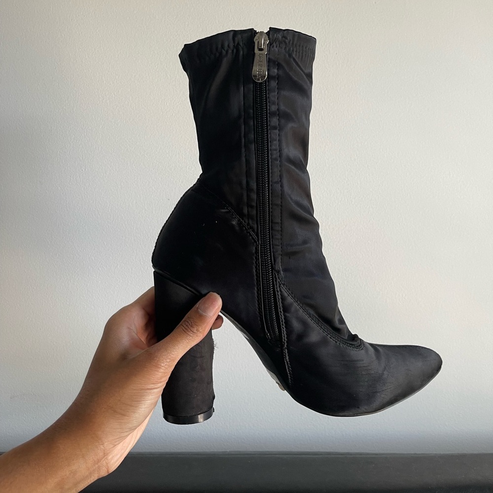 Black heeled booties